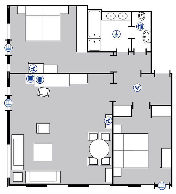 Zimmergrundriss Grand Suite | Maritim Hotel Bellevue Kiel