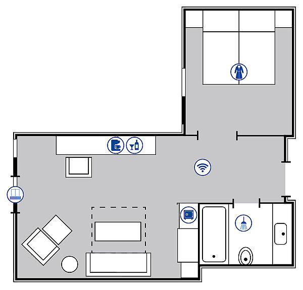 Zimmergrundriss Studio | Maritim Hotel Darmstadt