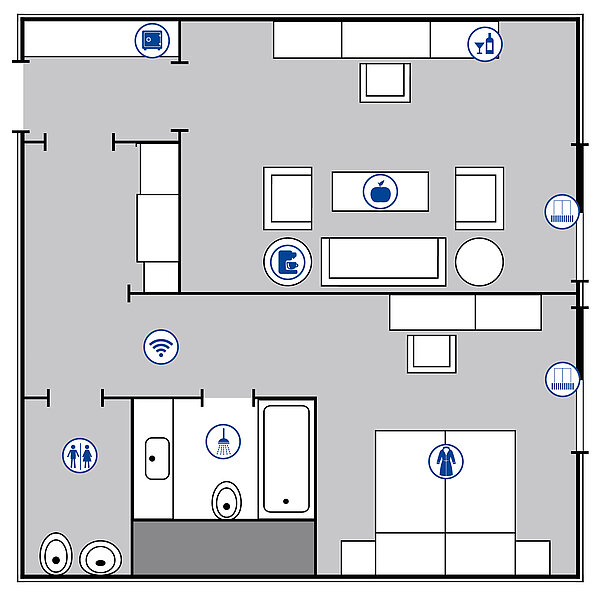 Zimmergrundriss Große Suite | Maritim Hotel Darmstadt